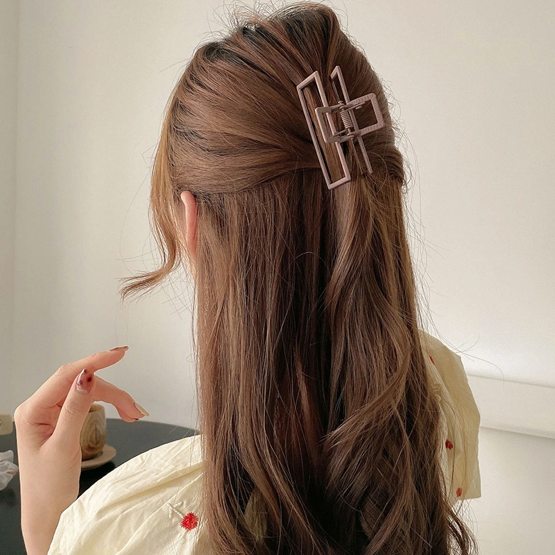 111韩国优雅气质鲨鱼夹大号发抓后脑勺抓夹法式复古夹子头饰