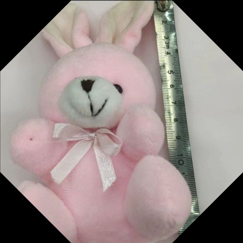 毛绒背包钥匙装饰挂件婚庆抛洒会议礼品13公分坐兔挂件详情1