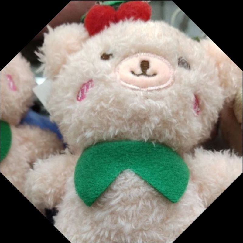 毛绒背包钥匙装饰挂件婚庆抛洒会议礼品12公分樱桃熊挂件详情1