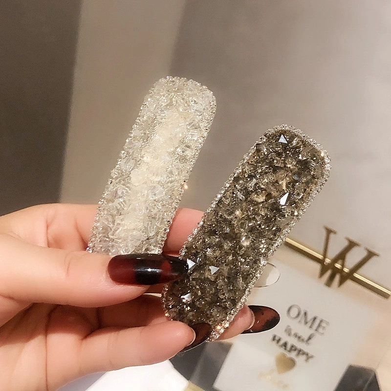 韩版新款纯色方块满钻chao闪BB夹 香香风带钻少女小清新刘海边夹