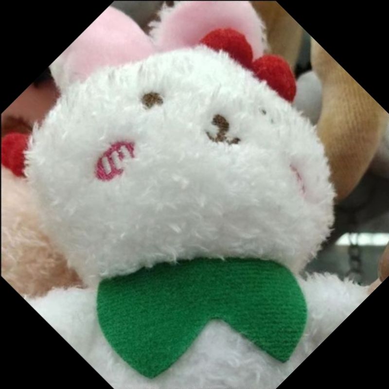 毛绒背包钥匙装饰挂件婚庆抛洒会议礼品12公分樱桃兔挂件详情1