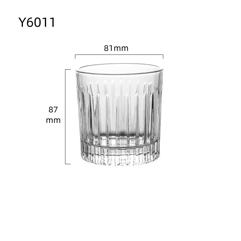       日式竖纹玻璃水杯简约玻璃杯创意透明杯子家用饮料果汁啤酒杯 