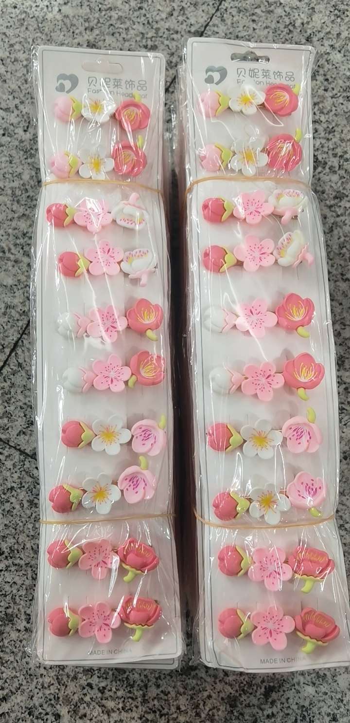 贝妮莱饰品之粉色花压夹