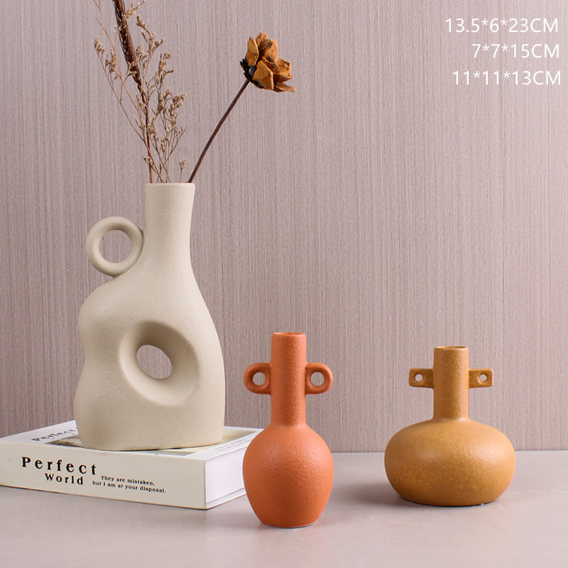 New Nordic modern creative internet-famous ceramic vase model room living room TV cabinet decorative handicrafts and ornaments