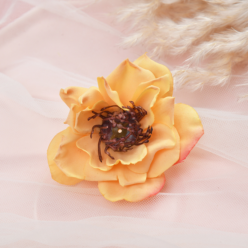 仿真荷花小烧边家庭装饰花朵胸花婚庆用花帽花