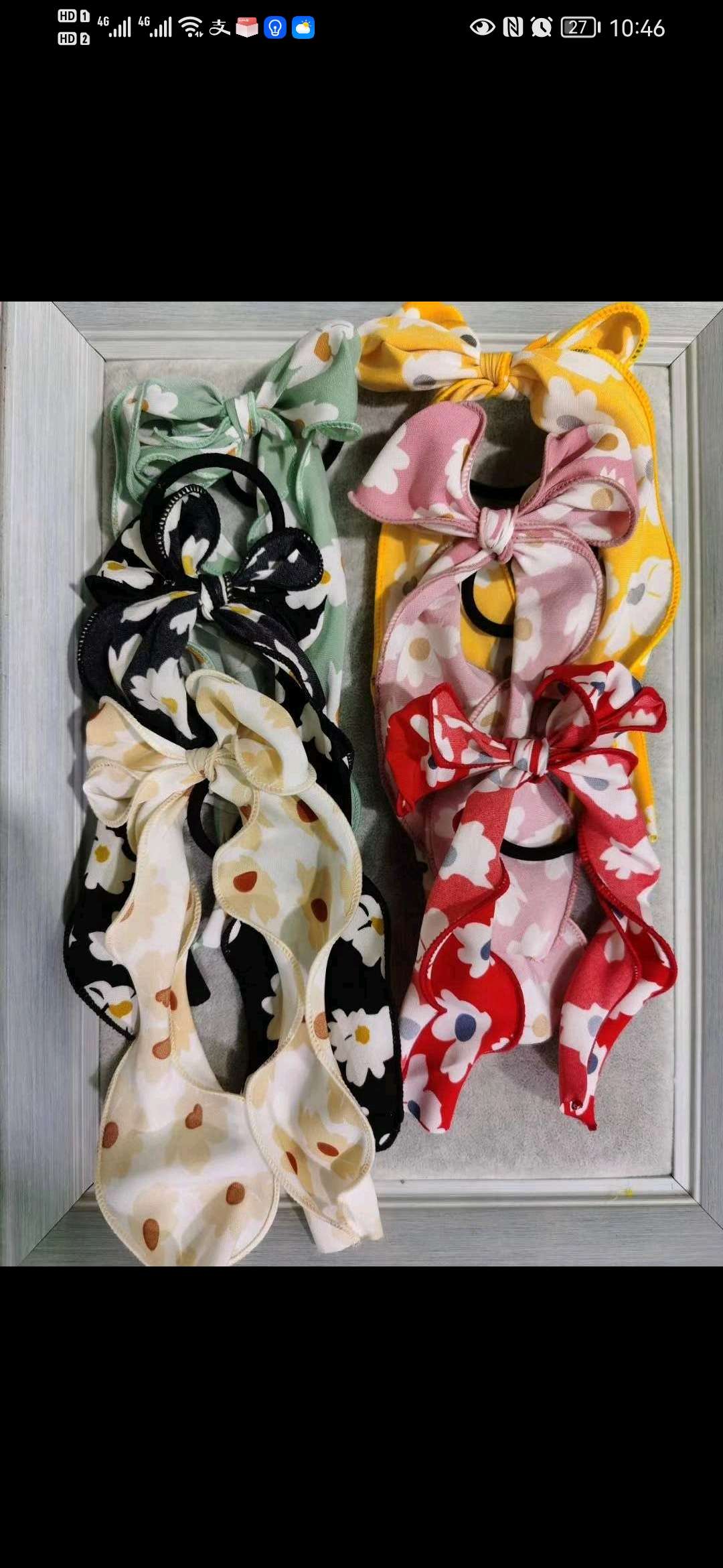朗丽饰品网红爆款韩版流行纱料女士时尚头圈布花飘带