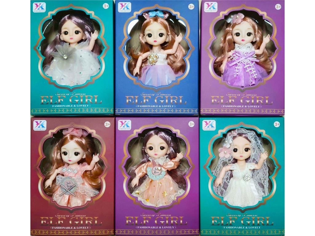 6-inch joint solid body dolls for export, mixed styles of doll toys for girls