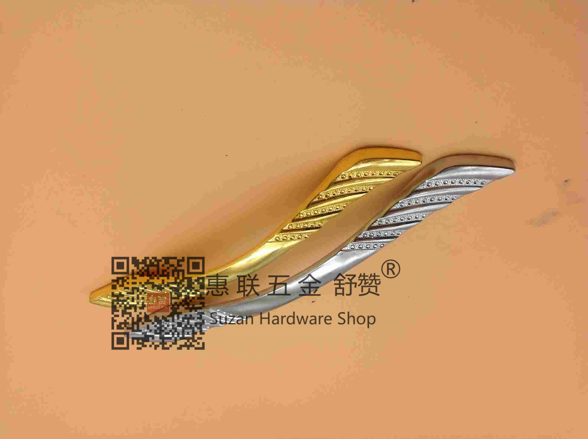 Shuzan high-quality pebble door handle hardware accessories, aluminum alloy ice crack crack European-style cabinet door handles, cabinet and wardrobe handles, universal style Item Picture