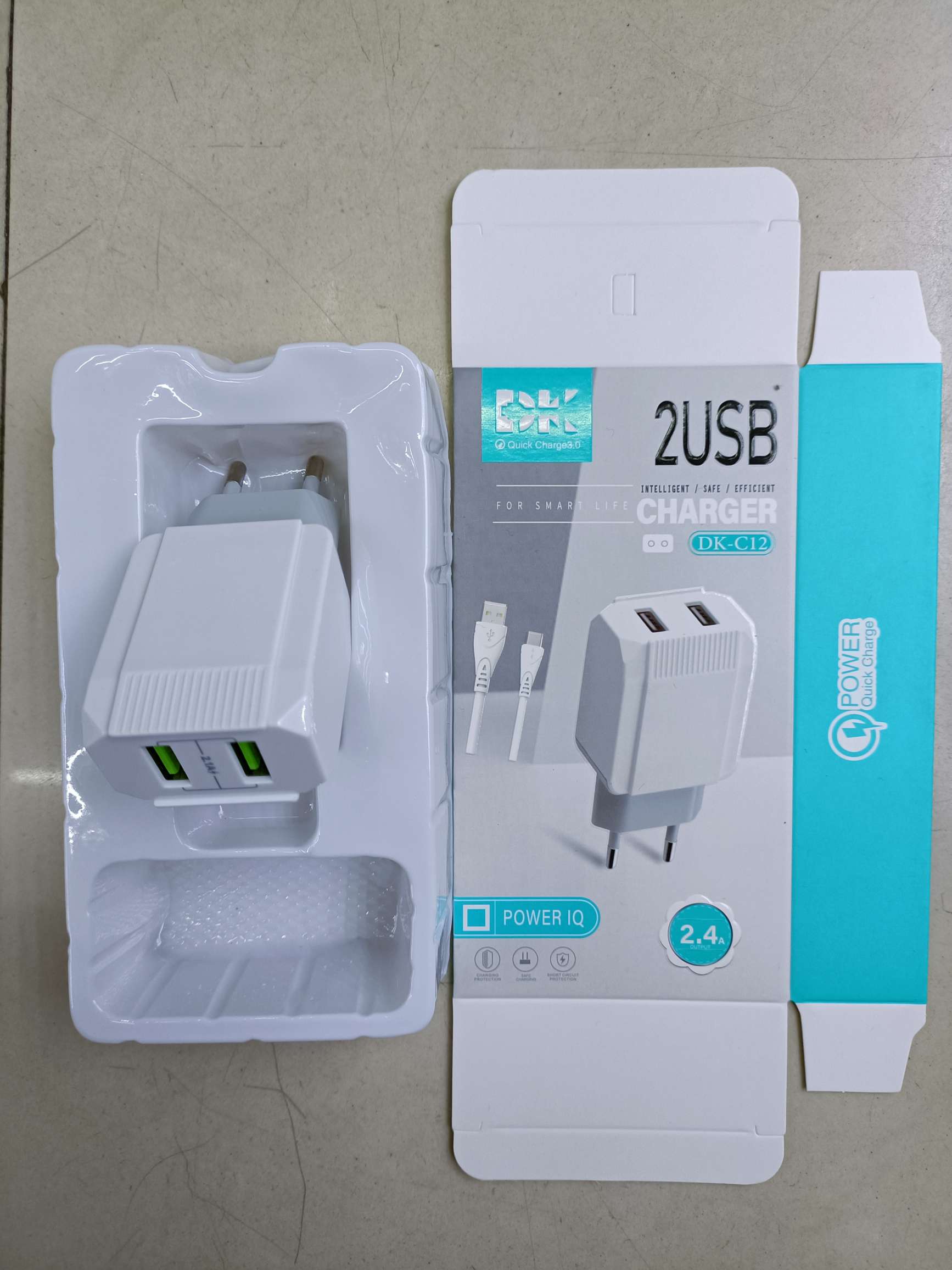 Two usb interface chargers DK-C04/C11/C12/C13/C14, two USB charging heads, Android cable, Apple cable, type-c cable detail image 9