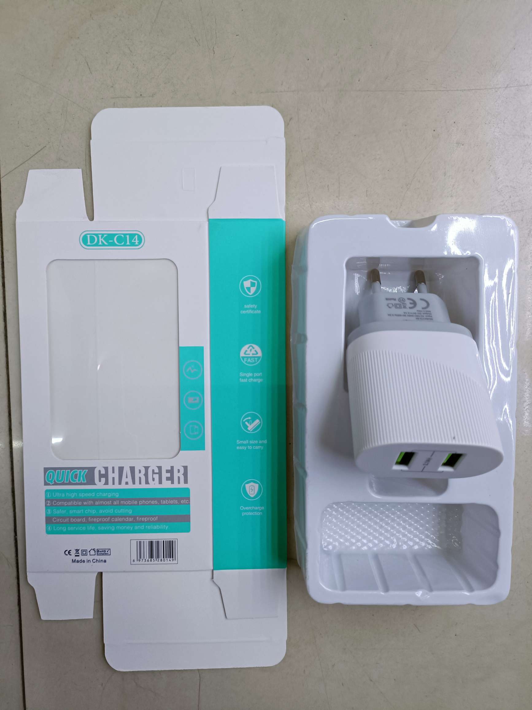 Two usb interface chargers DK-C04/C11/C12/C13/C14, two USB charging heads, Android cable, Apple cable, type-c cable detail image 18