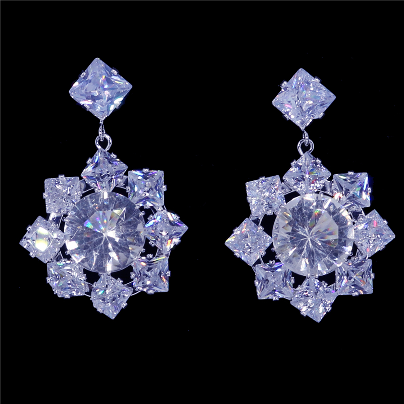 时尚潮流简约闪钻裸钻锆石耳勾 圆形耳环耳饰百搭气质耳坠配饰批发