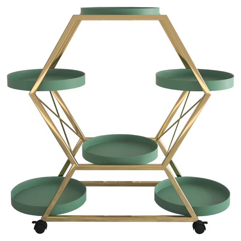 Simple flower stand, light luxury Nordic indoor home balcony decoration shelf, ironwork living room flower POTS, multi-layer green ivy Item Picture