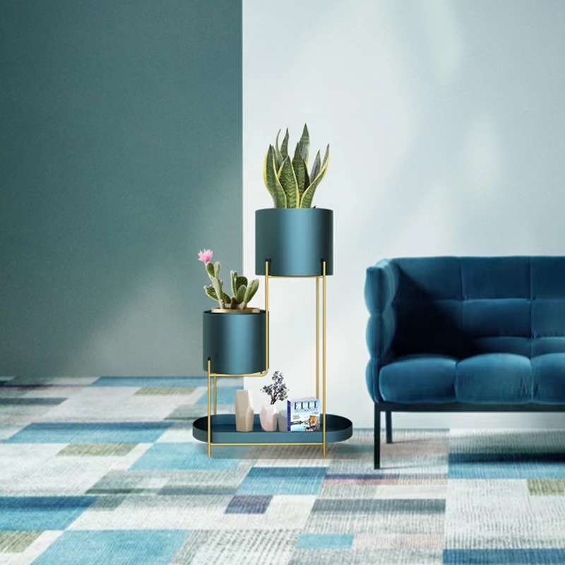 High-end indoor light luxury flower stand, floor-standing multi-layer storage rack for the living room, simple and modern flowerpot rack for the Nordic balcony Specification image