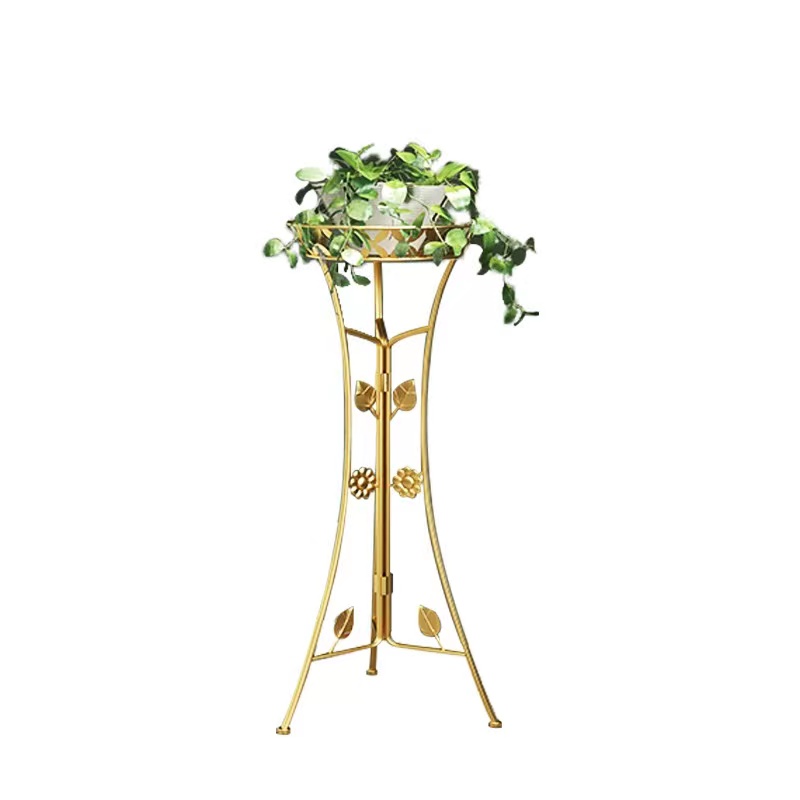 The ironwork floor-standing flower rack is used for indoor living room and balcony decoration. It is a simple European-style flower pot storage rack Item Picture