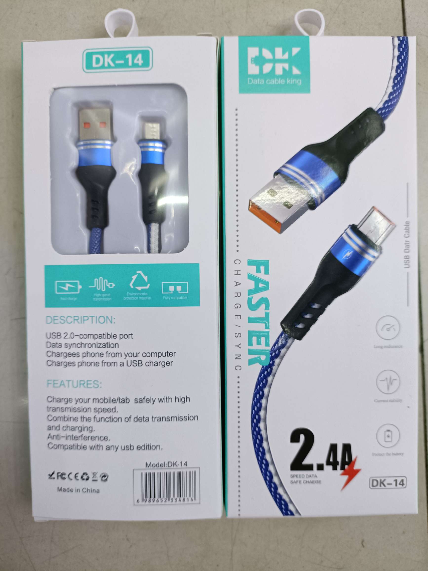 One-meter intercolor braided high-gloss data cable Application Scenario