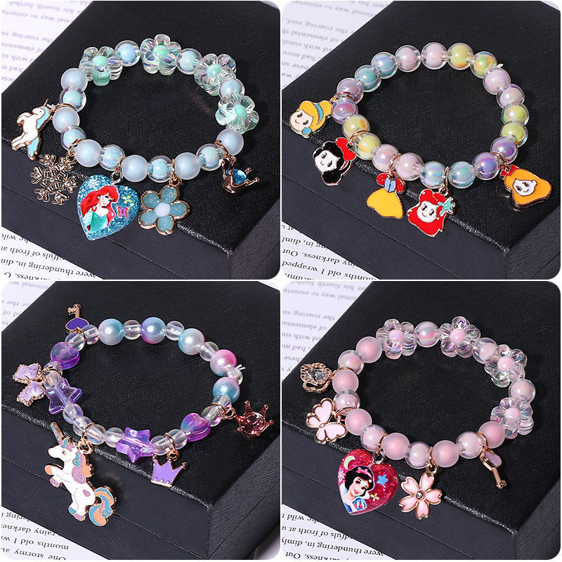 女童水晶手链儿童卡通爱莎公主手镯可爱小女孩首饰品串珠宝宝手环详情图4