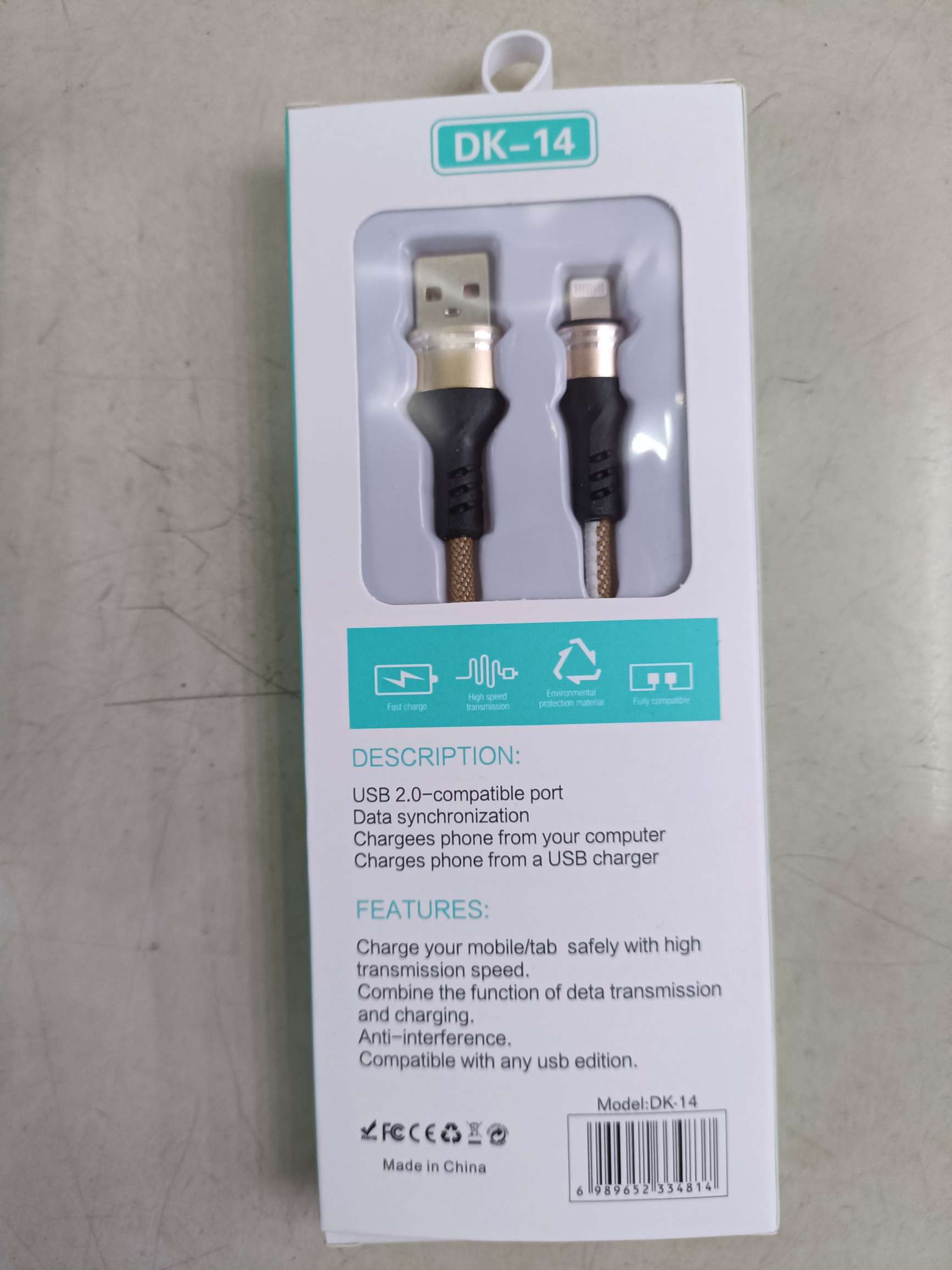 One-meter intercolor braided high-gloss data cable detail image 7
