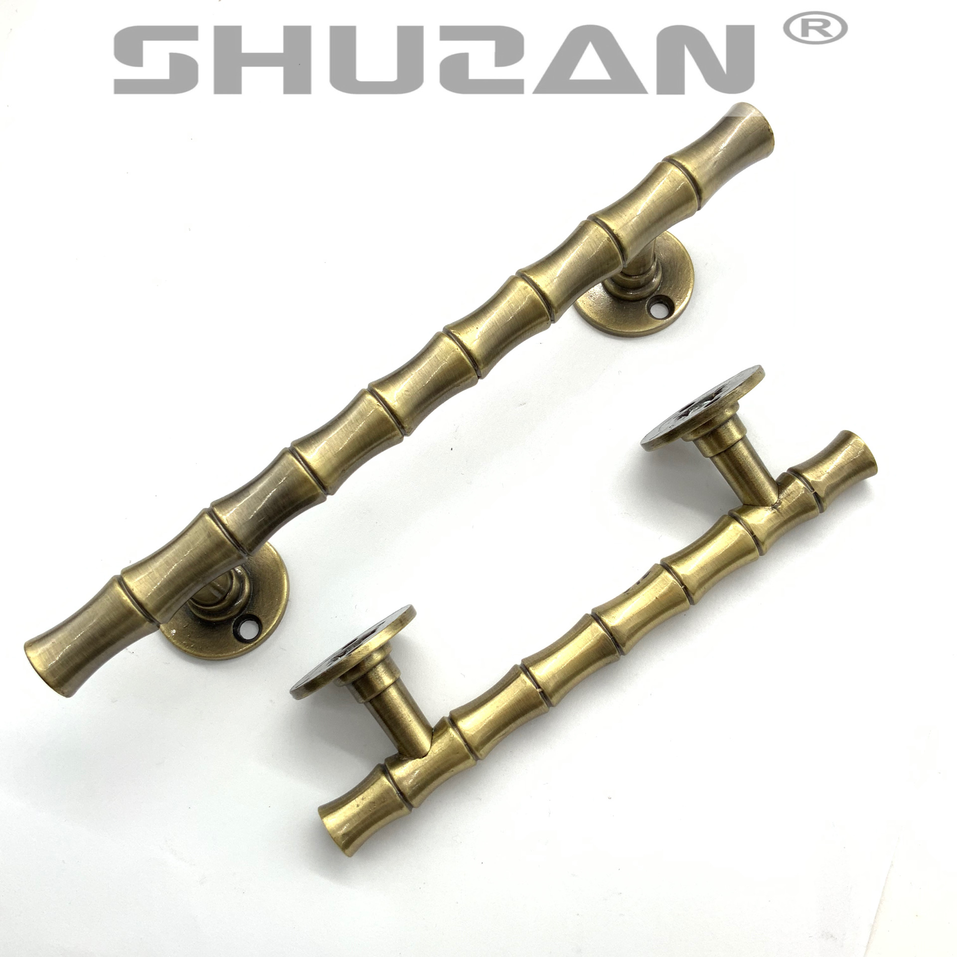 Shuzan zinc alloy bamboo-joint style door handles, door handles, door hardware accessories, European-style wardrobe and cabinet universal handles Specification image