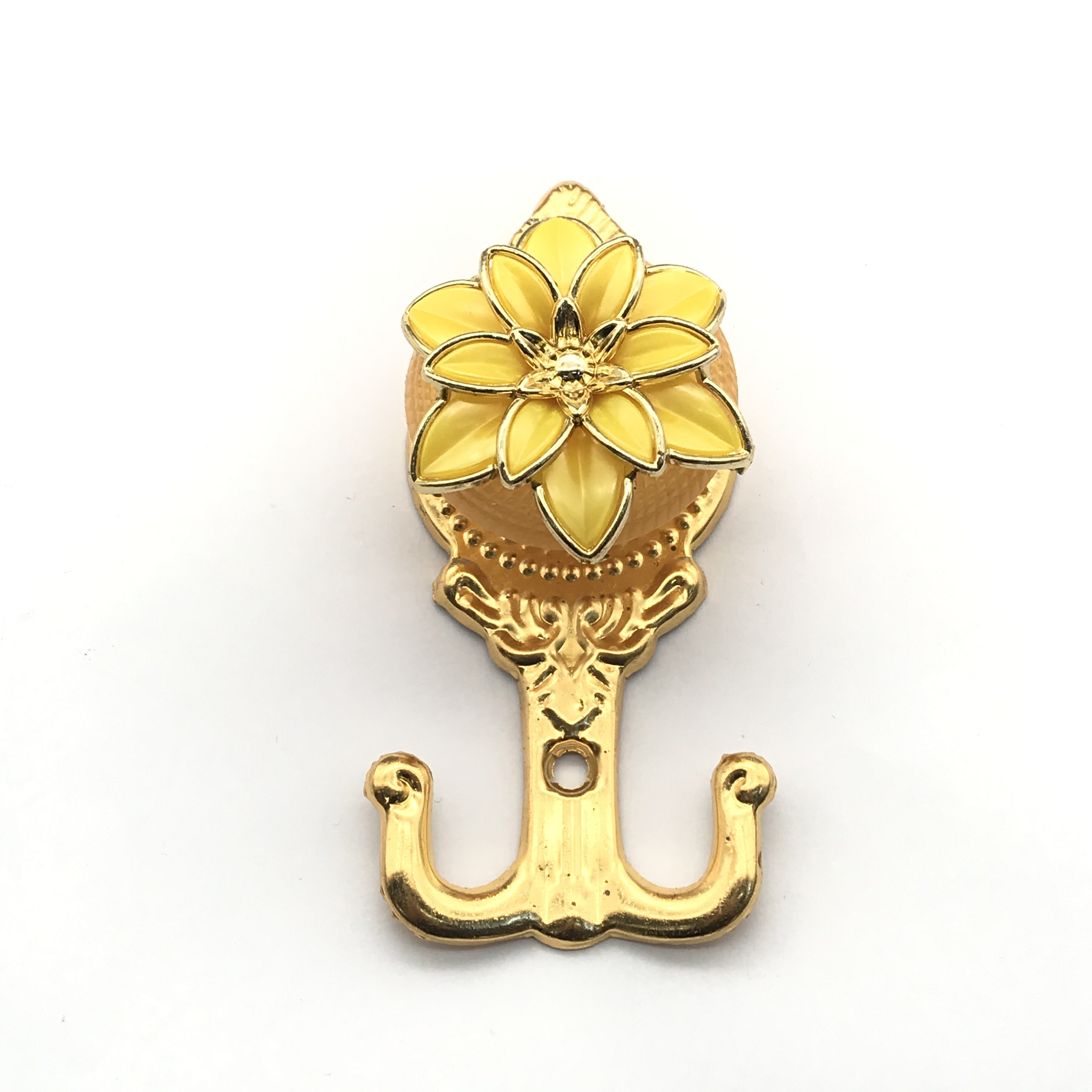 Shuzan brand new Chinese-style golden iron sheet traceless hooks, coat hooks, sticky hooks, home decoration hardware accessories, pattern design details Picture