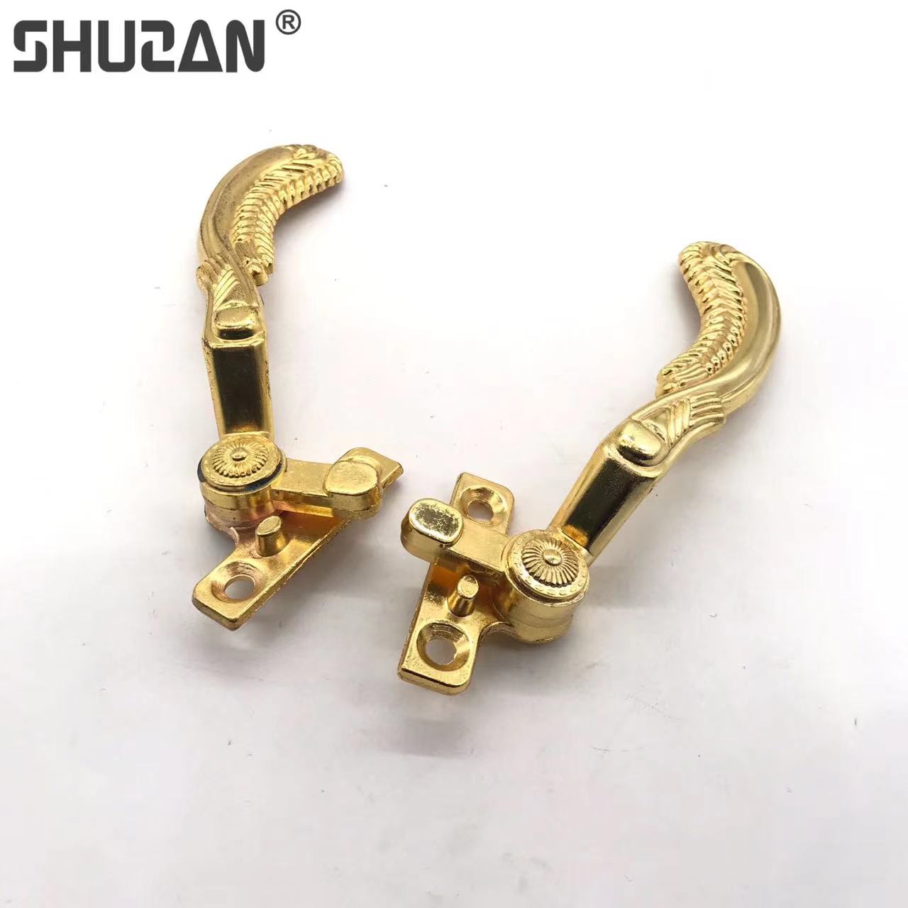 Shuzan aluminum alloy golden left and right window handles, door handles, cabinet door pull handles, light luxury door hardware accessories, modern and simple style Application Scenario