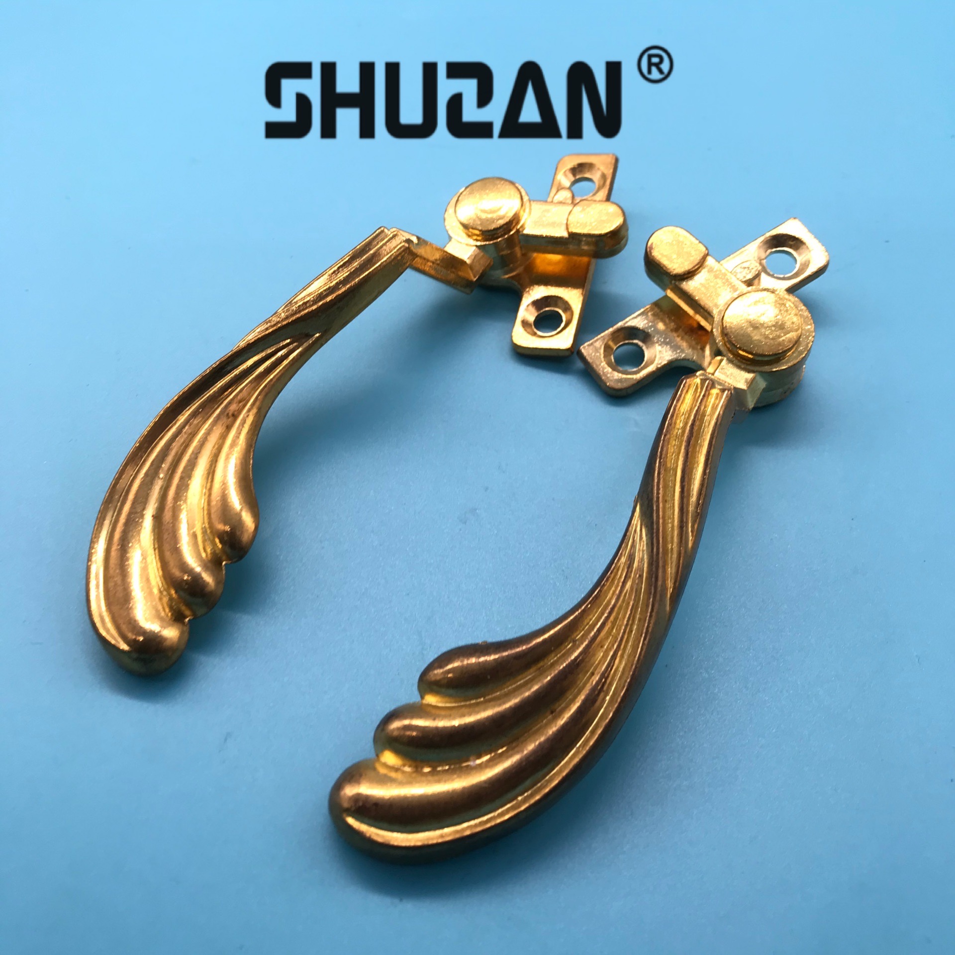 Shuzan ice crack European golden pattern handles, door handles, cabinet door handles, furniture hardware accessories, elegant and retro design Item Picture
