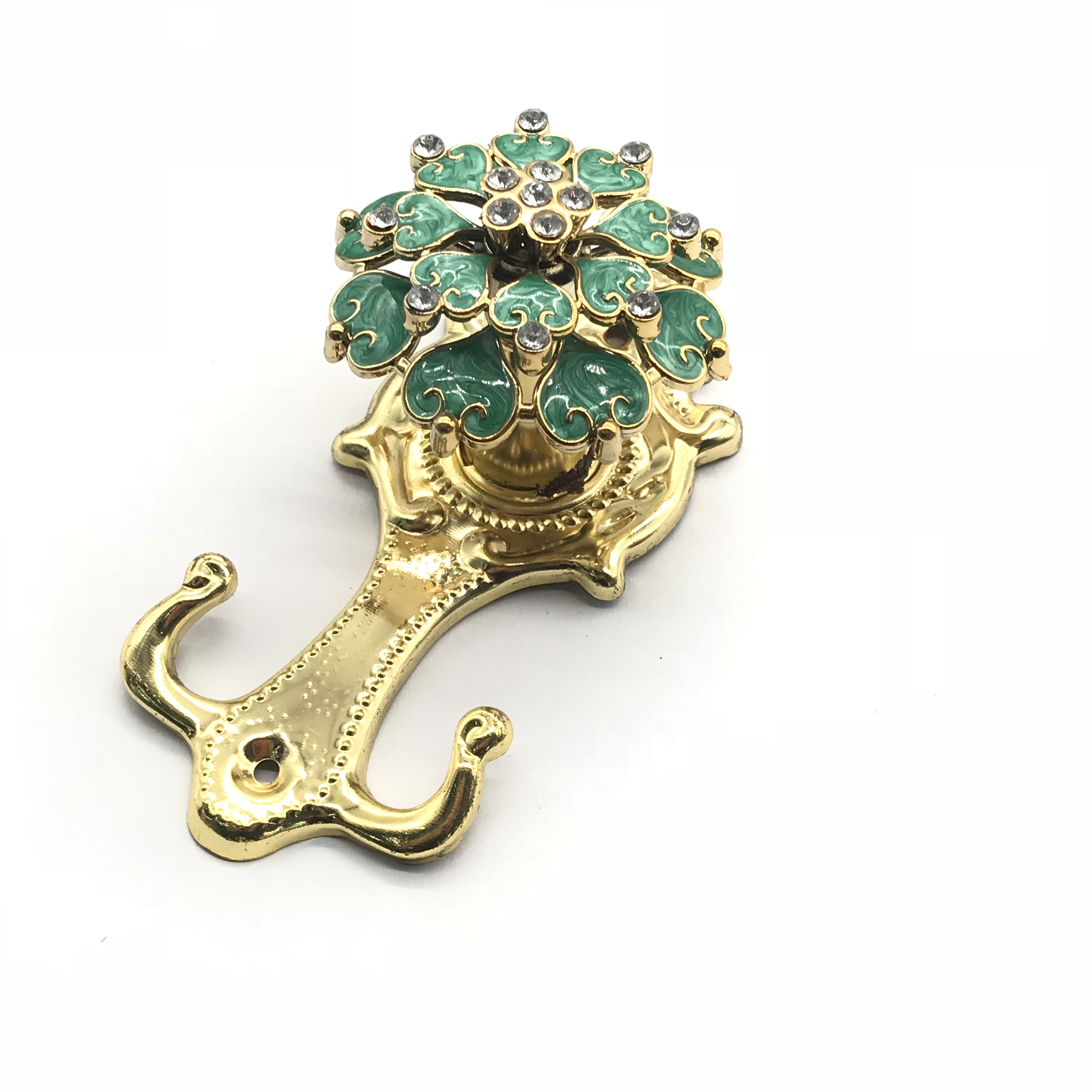 Shuzan brand new Chinese-style golden iron sheet traceless hooks, coat hooks, sticky hooks, home decoration hardware accessories, pattern design Item Picture