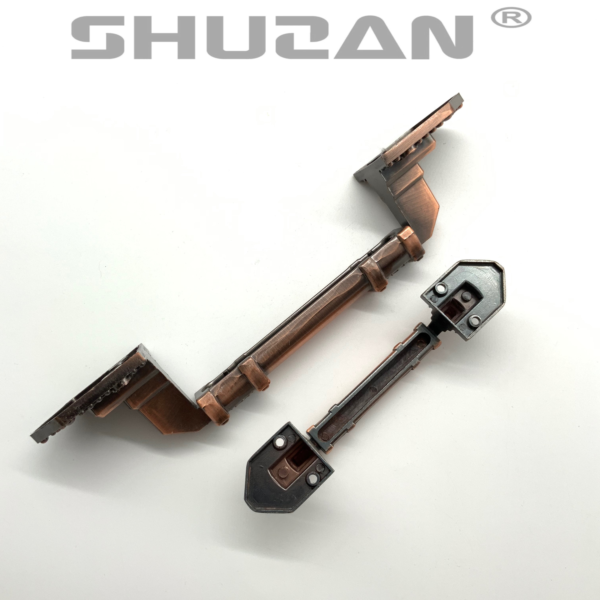 舒赞 仿古铜欧式对开门拉手 木门大门老式明装柜门房门把手门五金配件详情图5