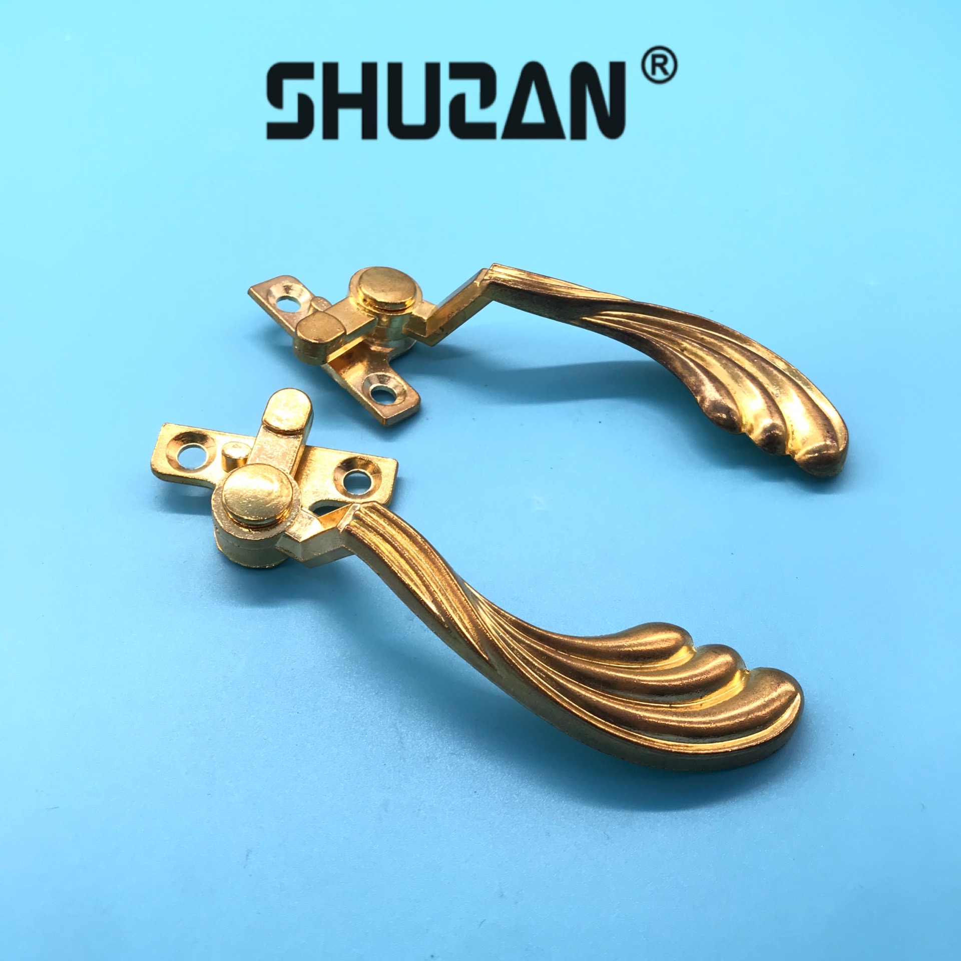 Shuzan ice crack European golden pattern handles, door handles, cabinet door handles, furniture hardware accessories, elegant and retro design details Picture