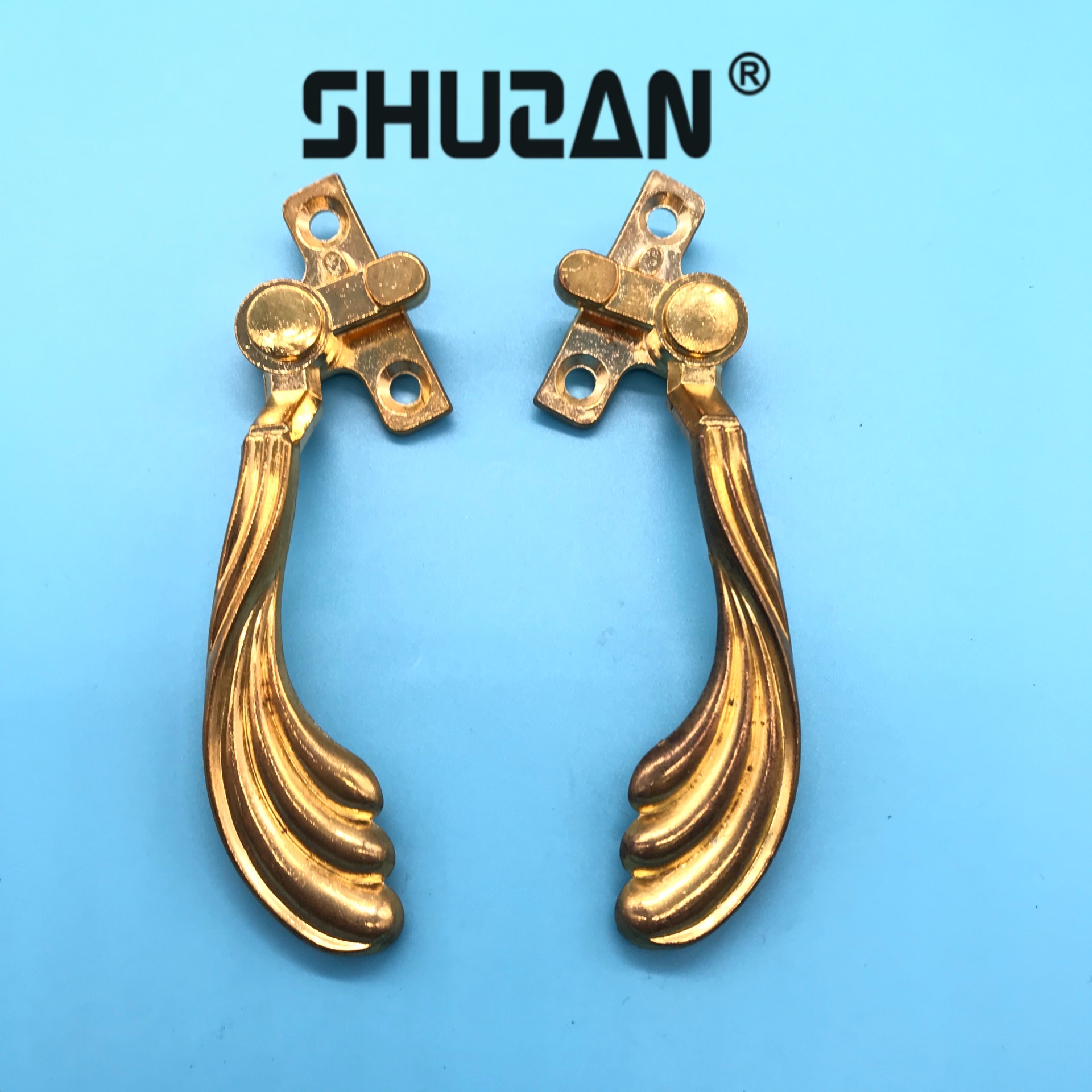 Shuzan ice crack European golden pattern handles, door handles, cabinet door handles, furniture hardware accessories, elegant and retro design