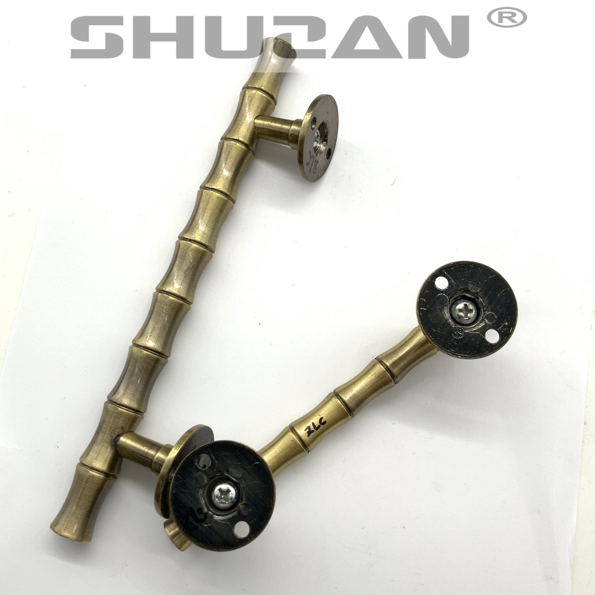 Shuzan zinc alloy bamboo-joint style door handles, door handles, door hardware accessories, European-style wardrobe and cabinet universal handles Item Picture