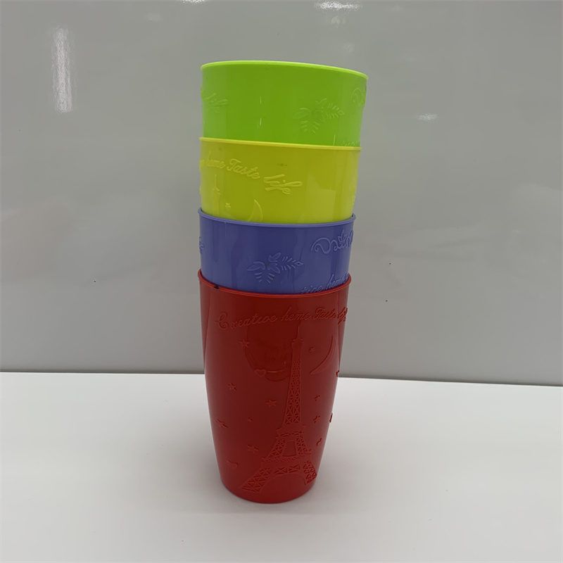 塑料制品 塑料杯 新款家用杯子喝水塑料洗漱水杯纯色圆形杯子153-9090-4
