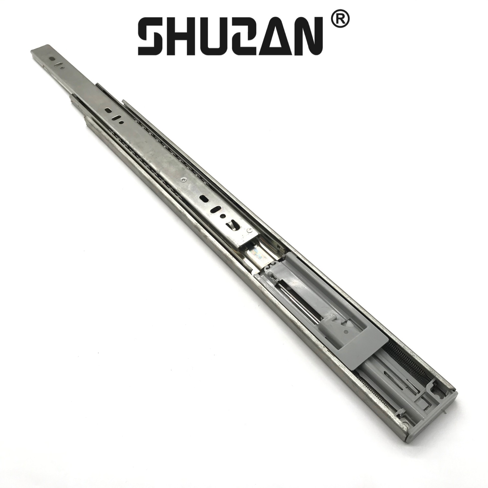 Shuzan Smooth three-section drawer track, wire track, dual-purpose furniture slide rail, silent and durable hardware accessories factory direct sales
