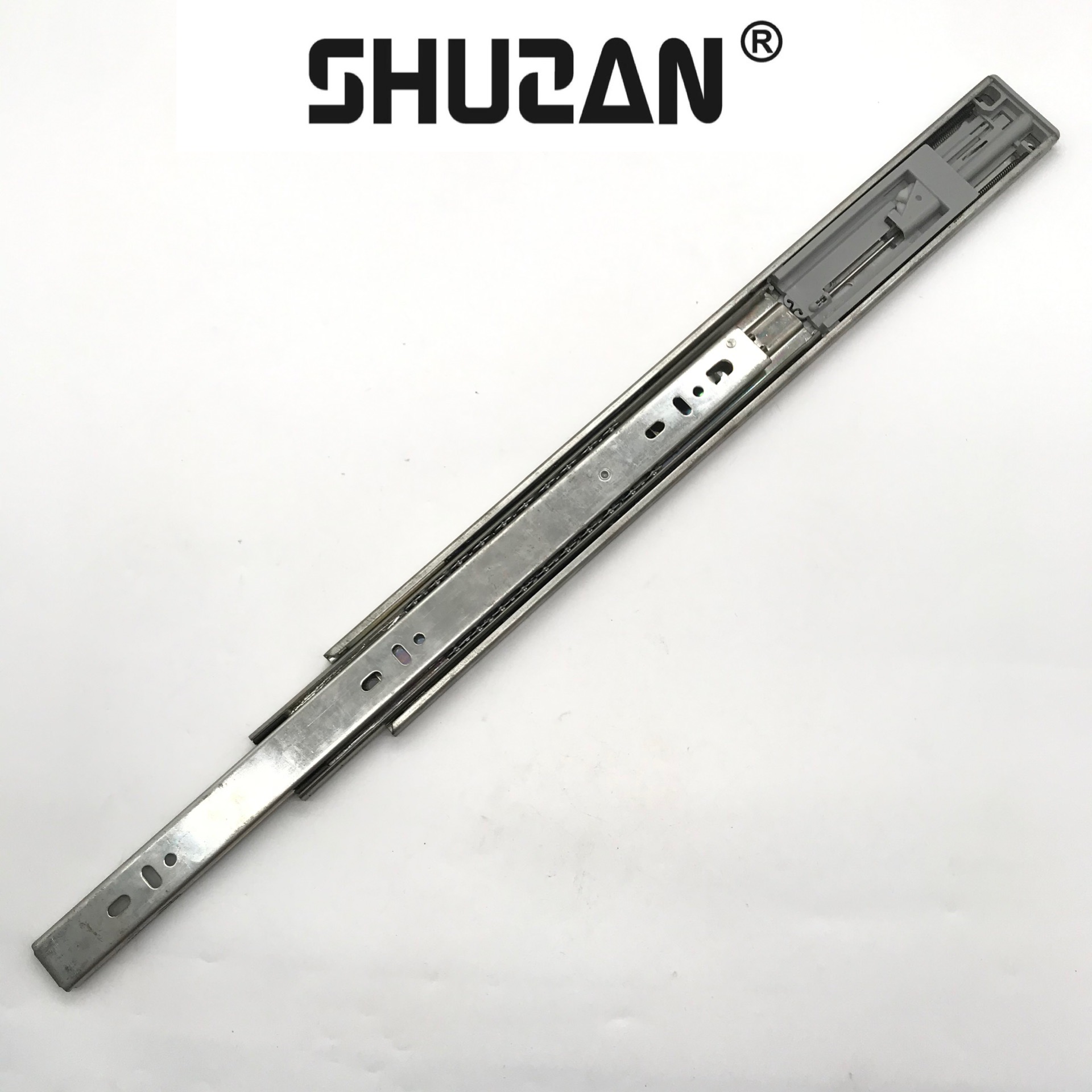Shuzan Smooth three-section drawer track, wire track, dual-purpose furniture slide rail, silent and durable hardware accessories factory direct sales Item Picture