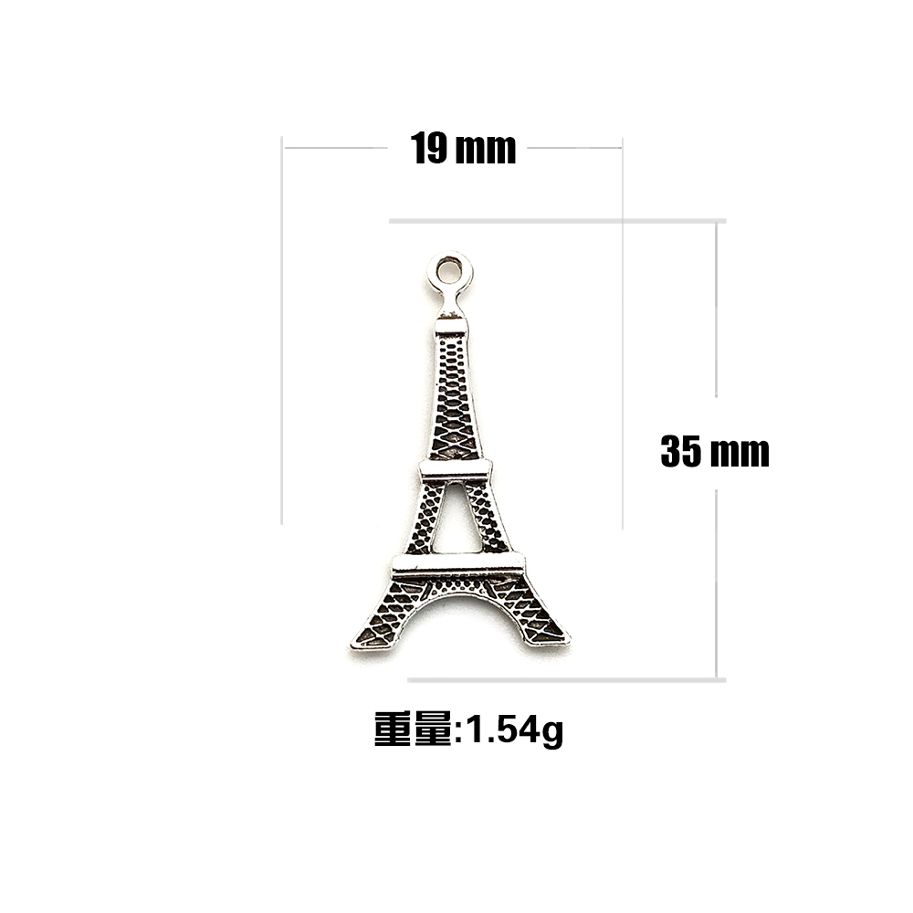 Single-hole hoisting Eiffel Tower zinc alloy jewelry accessory Y0719 Item Picture