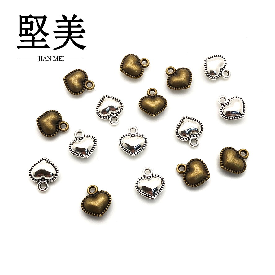 单孔带吊爱心锌合金饰品配件Y0486