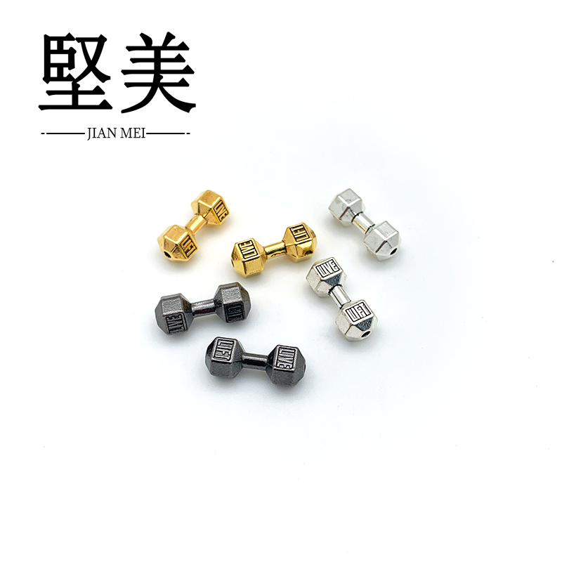 小孔穿孔哑铃锌合金饰品配件翅膀羽毛Y033