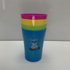塑料制品 塑料杯 新款家用杯子喝水塑料洗漱水杯纯色印花圆形杯子473-8219-4