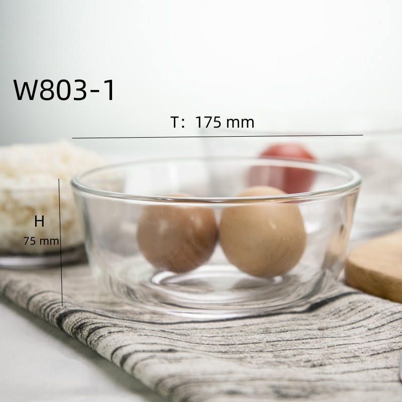 Transparent glass bowl, soup bowl, creative fruit salad bowl, tableware, kitchen bowl factory direct sales set