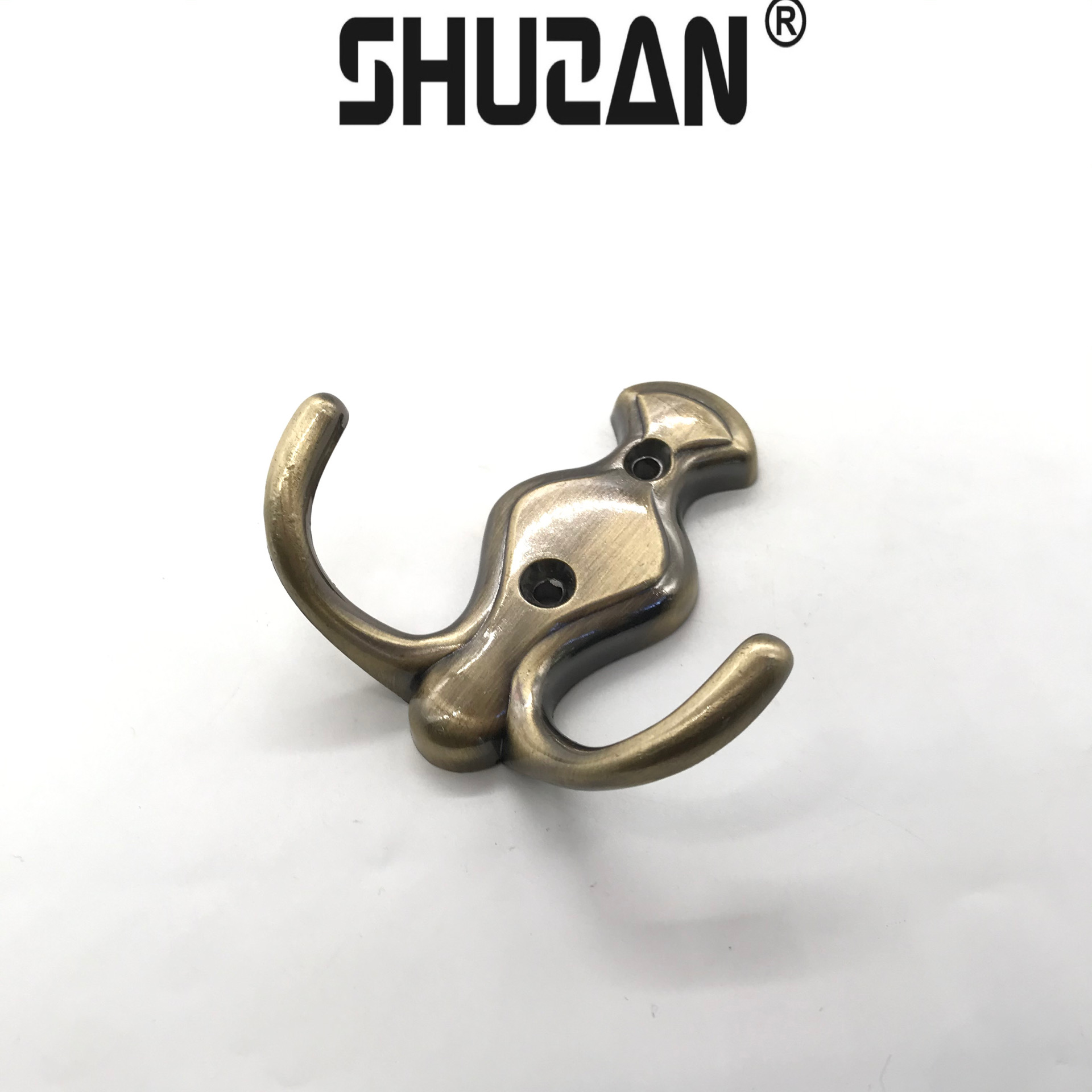 舒赞 复古做旧双挂钩家用五金配件无痕粘钩袜子钩子洞洞板三角挂钩