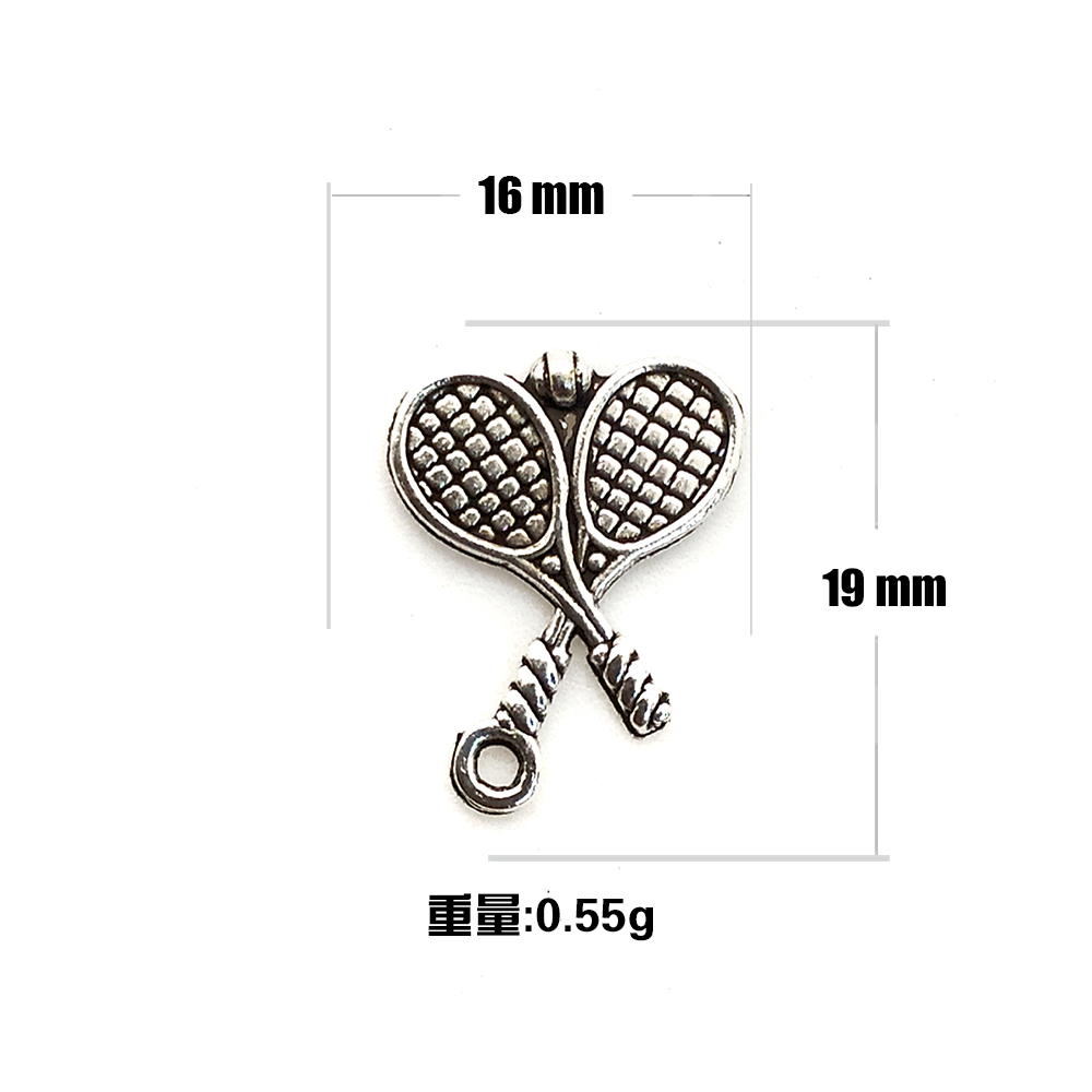 Single hole cinta colgante tenis raqueta aleación de zinc accesorios de ornamento Y0727 Item Picture