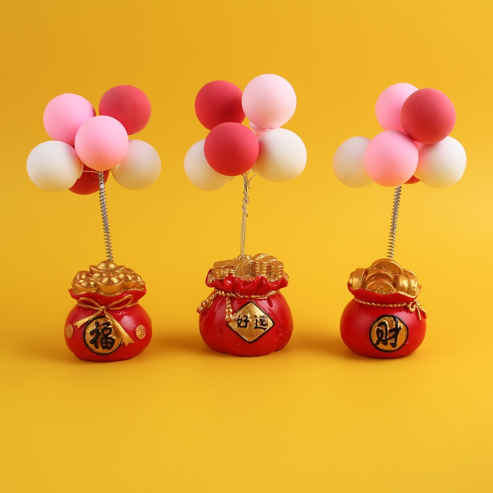 Factory wholesale of lucky bags, confession balloons, Douyin, the same style of car ornaments, good luck home resin handicrafts and ornaments details Picture