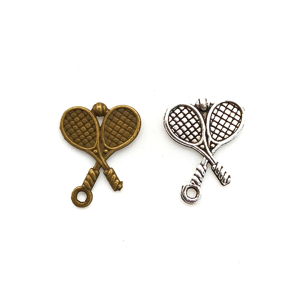 Single hole cinta colgante tenis raqueta aleación de zinc accesorios de ornamento Y0727 details Picture