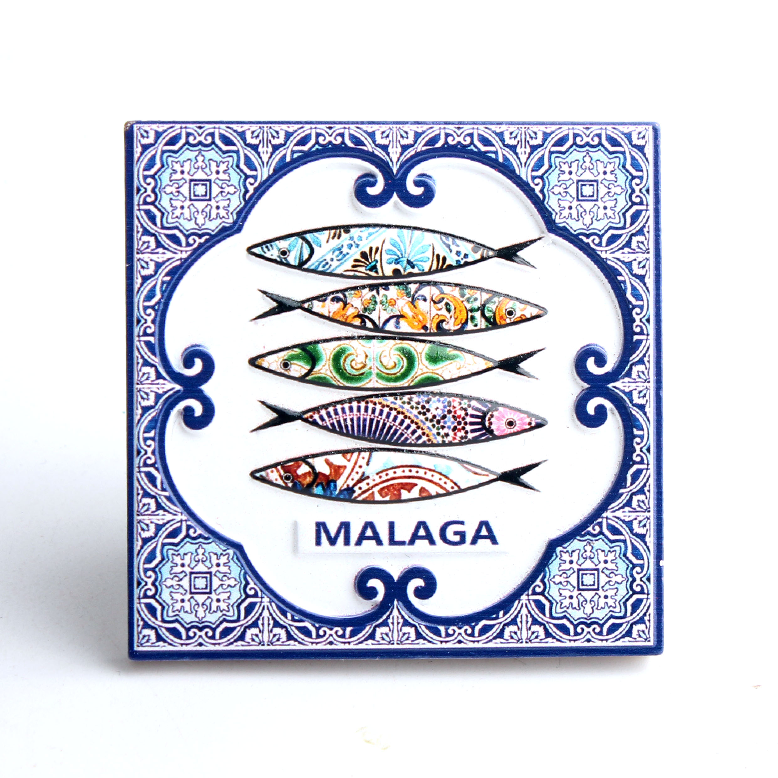 工厂现货直销 葡萄牙MALAGA旅游纪念品 创意鱼 马赛克树脂冰箱贴磁贴批发图
