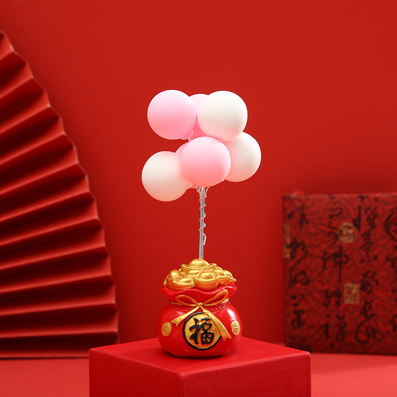 Factory wholesale of lucky bags, confession balloons, Douyin, the same style of car ornaments, good luck home resin handicrafts and ornaments Item Picture