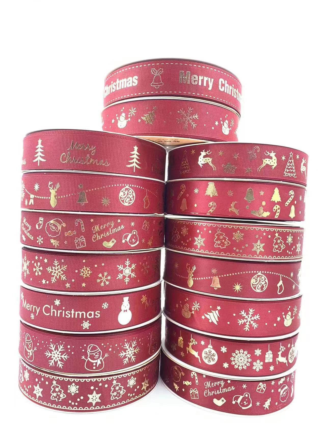 2.5cm Christmas gold-embossed printing tape