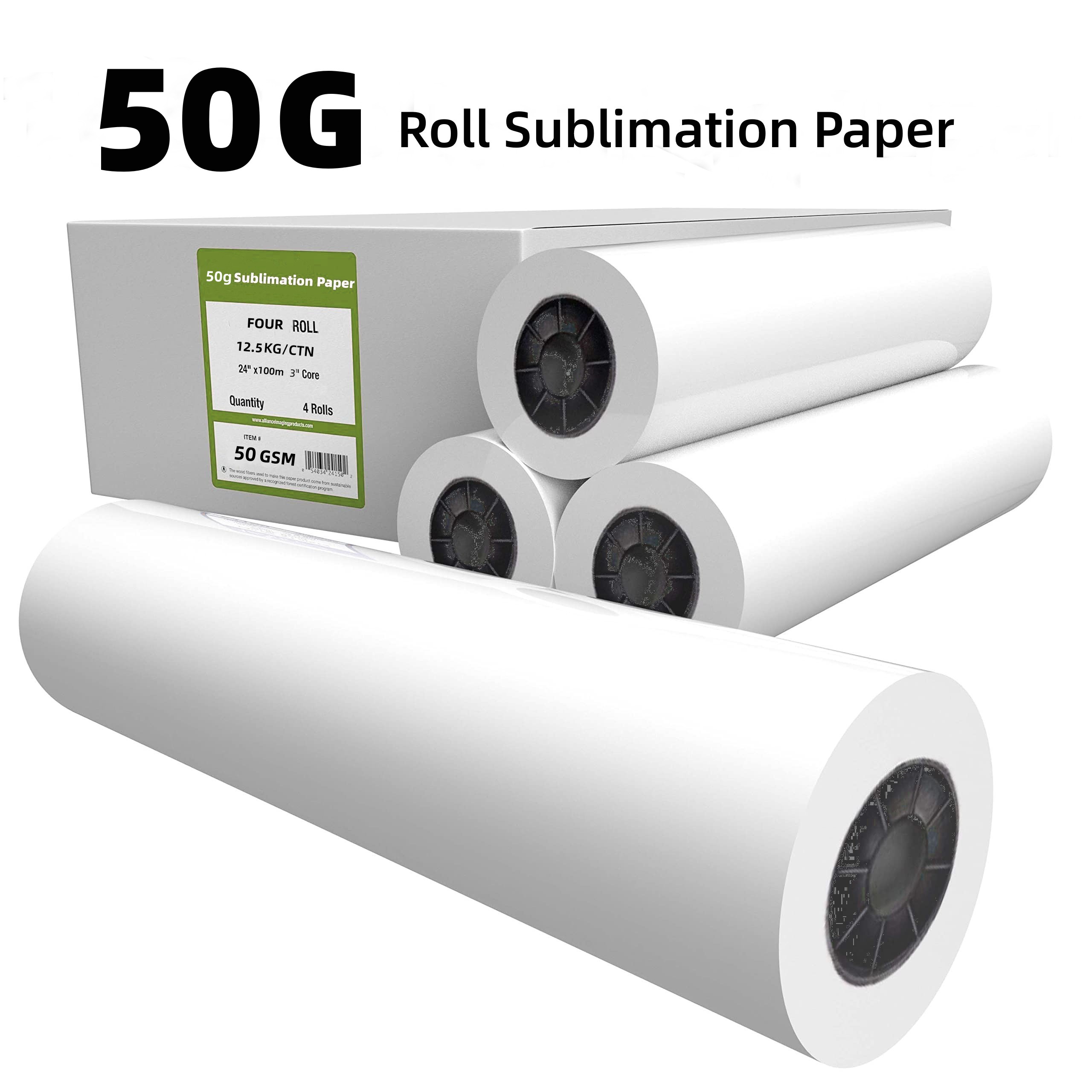 50g roll heat sublimation paper 0.61mx100m heat transfer paper, heat sublimation transfer paper, digital heat transfer paper, digital printing paper, quick-drying digital printing paper, heat sublimation transfer paper