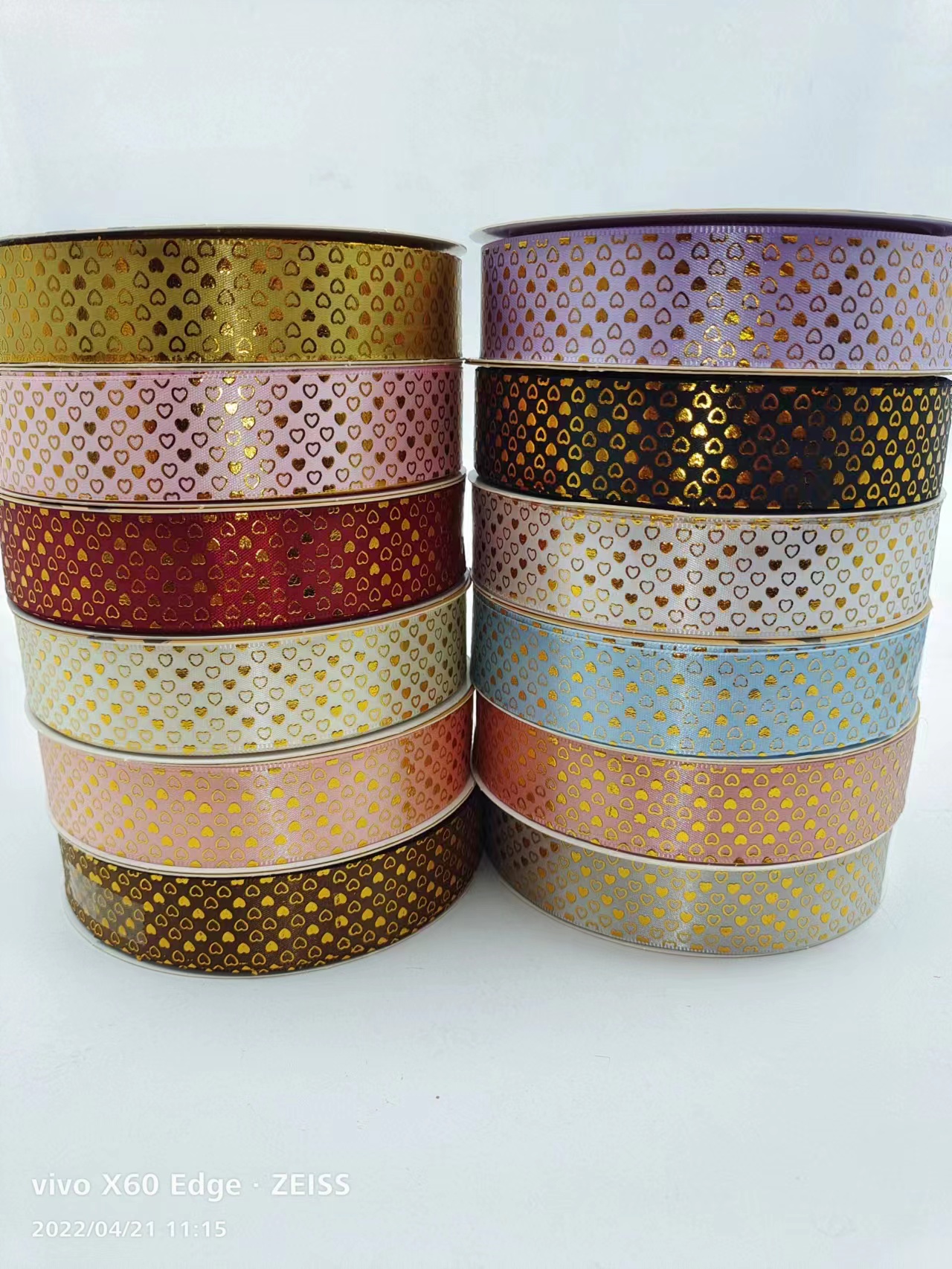 2cm small heart-shaped gold-embossed printing tape