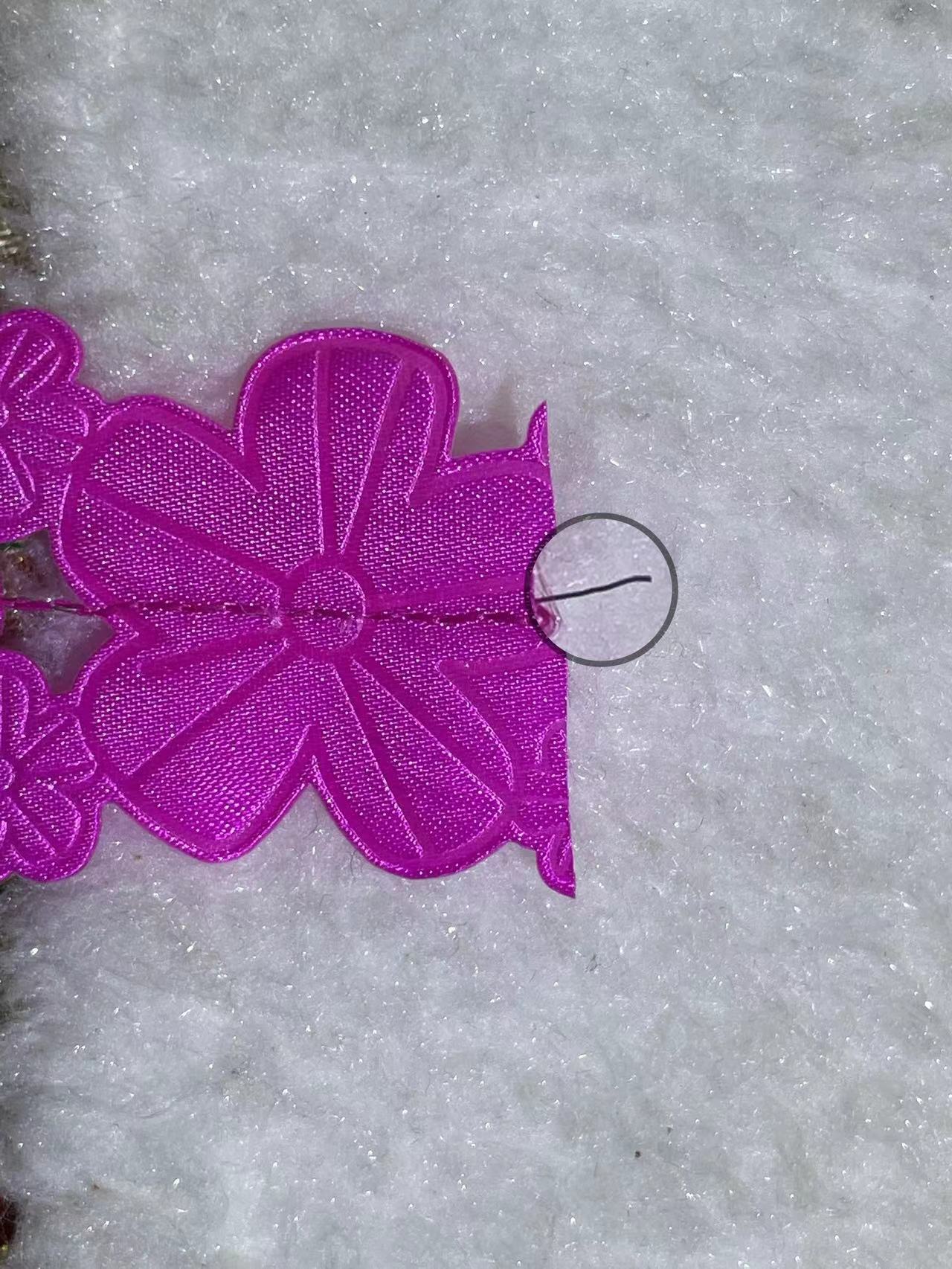 Item No. : 2256 Christmas Gift Packaging Decoration DIY Light Peach Five-petal Flower Double-sided Wire Webbing 3.8cm Specification image