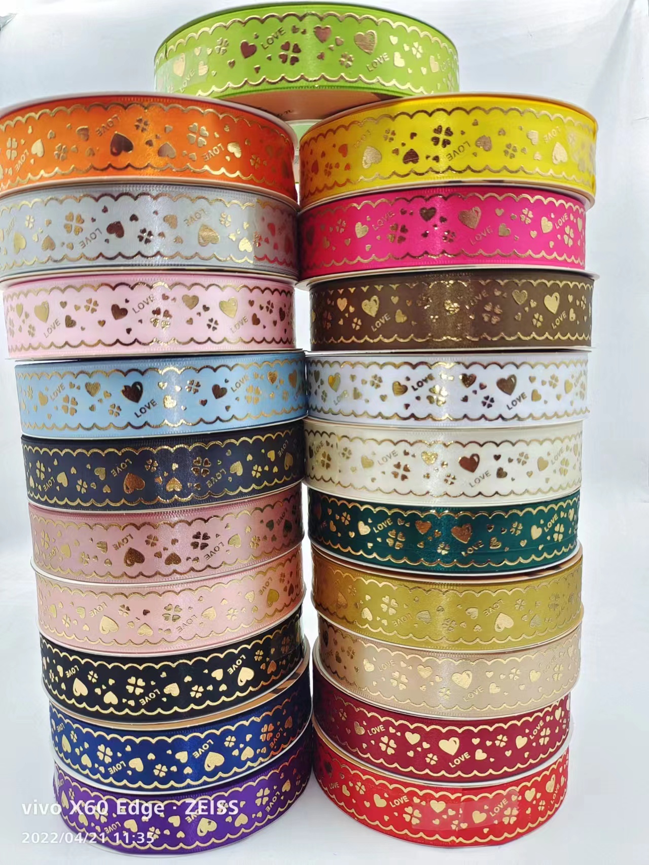 2cm heart-shaped gold-embossed printing tape