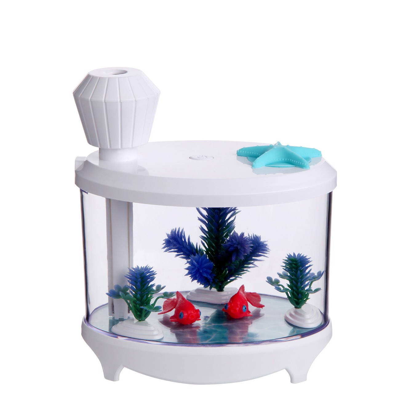USB Mini fish tank humidifier, seven-color luminous humidifier, aroma diffuser, household small humidifier, night light, landscape spray, household air purifier, aroma diffuser humidifier details Picture